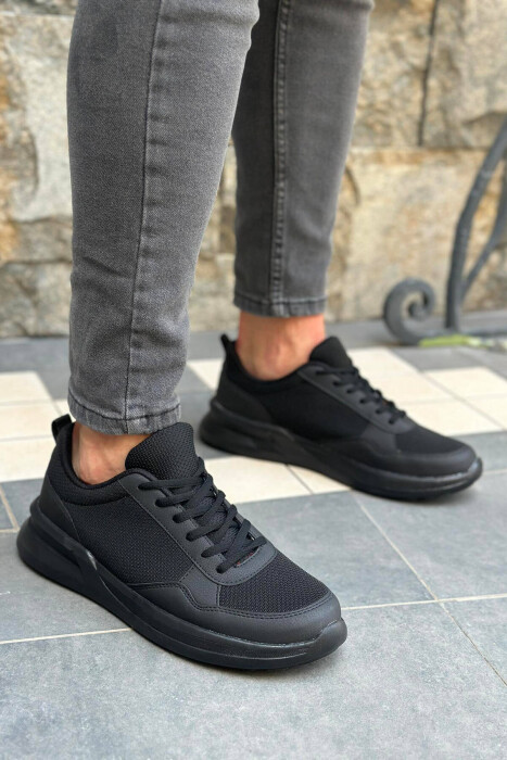 EVERYDAY SIMPLE RUNNING MEN SNEAKERS BLACK/ E ZEZE - KLAUDIO FASHION