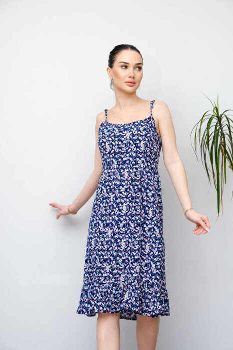 FLOWERS SHORT DRESS BLUE/BLU - KLAUDIO FASHION