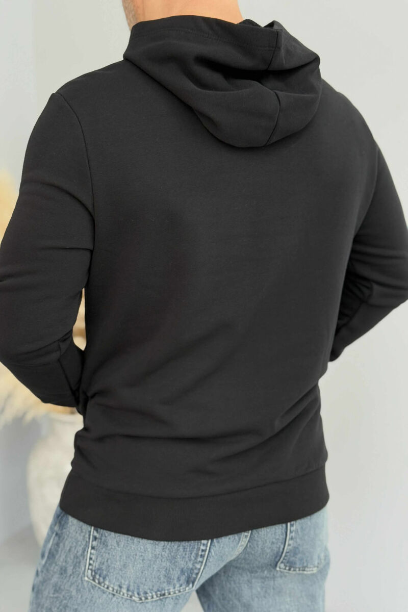 FLUFFY FRONT LOGO MEN HOODIE BLACK/ E ZEZE - 3