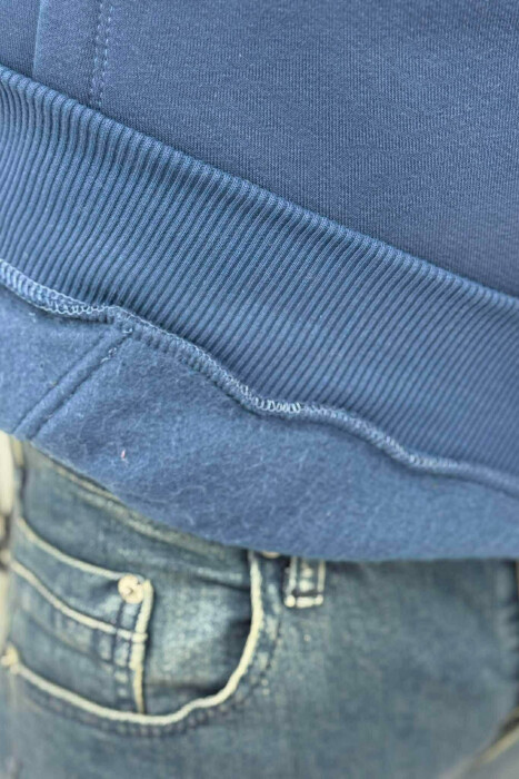 FLUFFY FRONT LOGO MEN HOODIE BLUE/BLU - 5