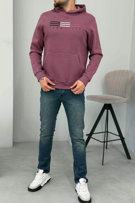 FLUFFY FRONT LOGO MEN HOODIE VINEGAR/UTHULL - 2