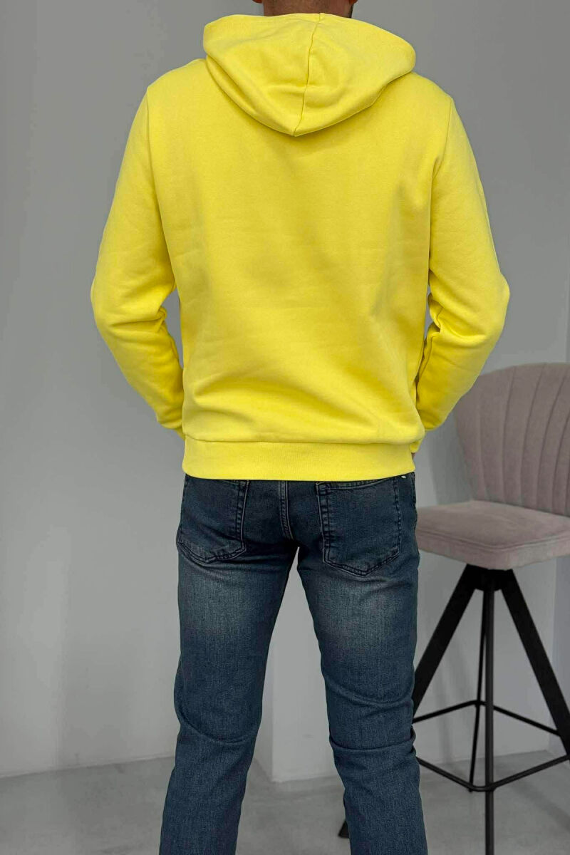 FLUFFY FRONT LOGO MEN HOODIE YELLOW/E VERDHE - 3
