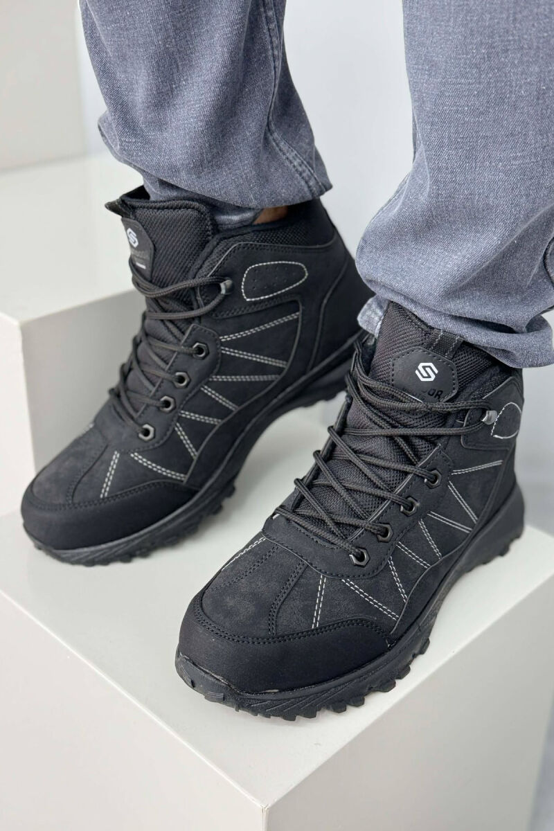 FLUFFY HIGH NECK MEN SHOES BLACK/ E ZEZE - 4