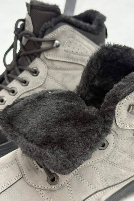 FLUFFY HIGH NECK MEN SHOES GREY/GRI - 2