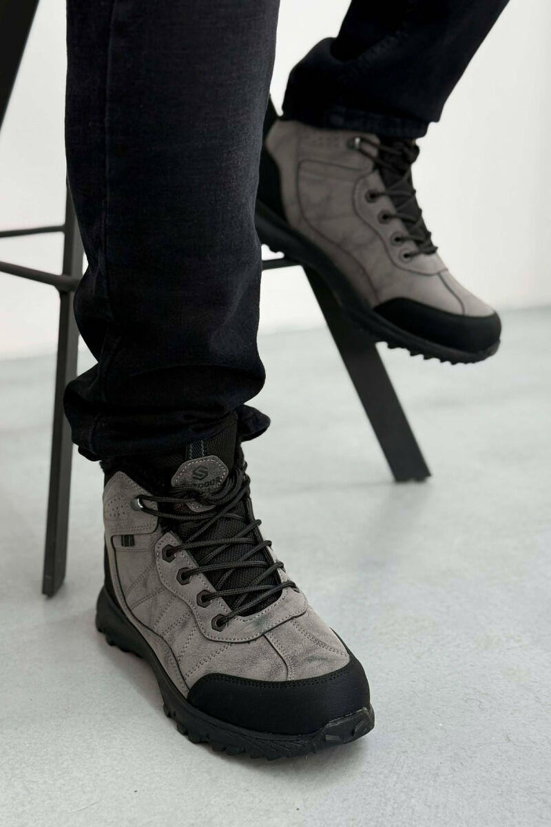 FLUFFY HIGH NECK MEN SHOES GREY/GRI - 3