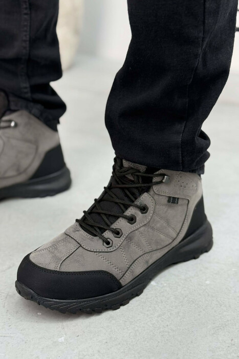 FLUFFY HIGH NECK MEN SHOES GREY/GRI - 5