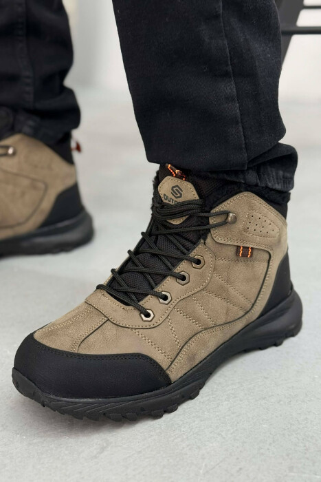 FLUFFY HIGH NECK MEN SHOES LIGHT BROWN/KAZB - 5