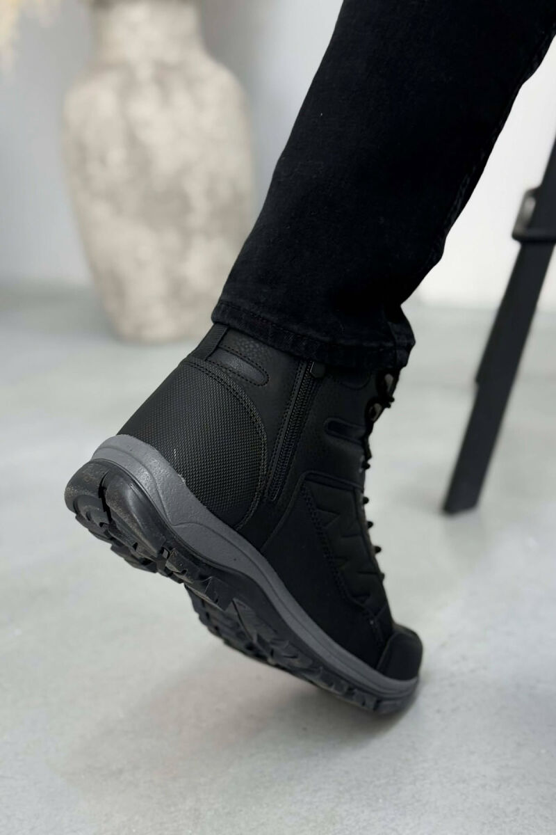 FLUFFY HIGH NECK MEN WINTER SHOES BLACK/ E ZEZE - 5