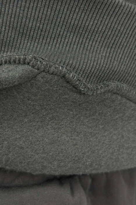 FLUFFY ONE COLOR HOODIE+JOGGERS MEN SET BLACK/ E ZEZE - 3