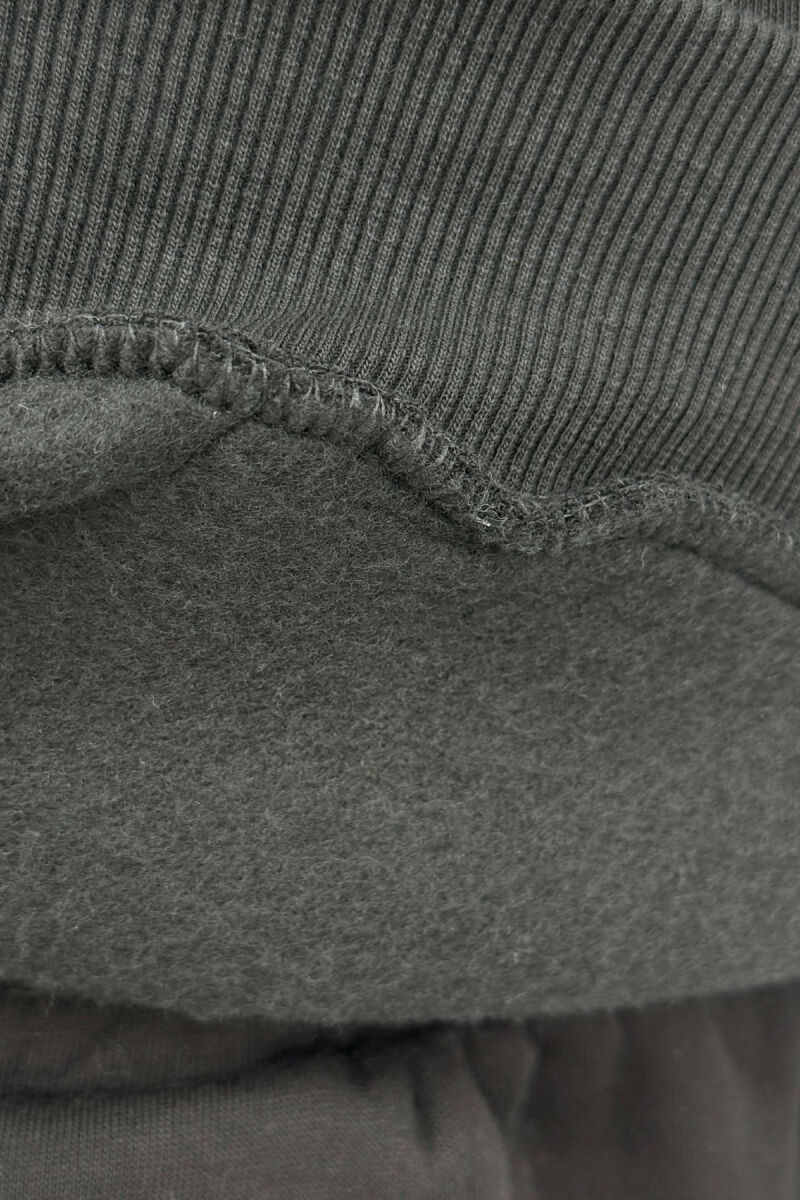 FLUFFY ONE COLOR HOODIE+JOGGERS MEN SET BLACK/ E ZEZE - 3