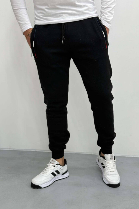 SIMPLE FLUFFY MEN SWEATPANTS BLACK/ E ZEZE - 1