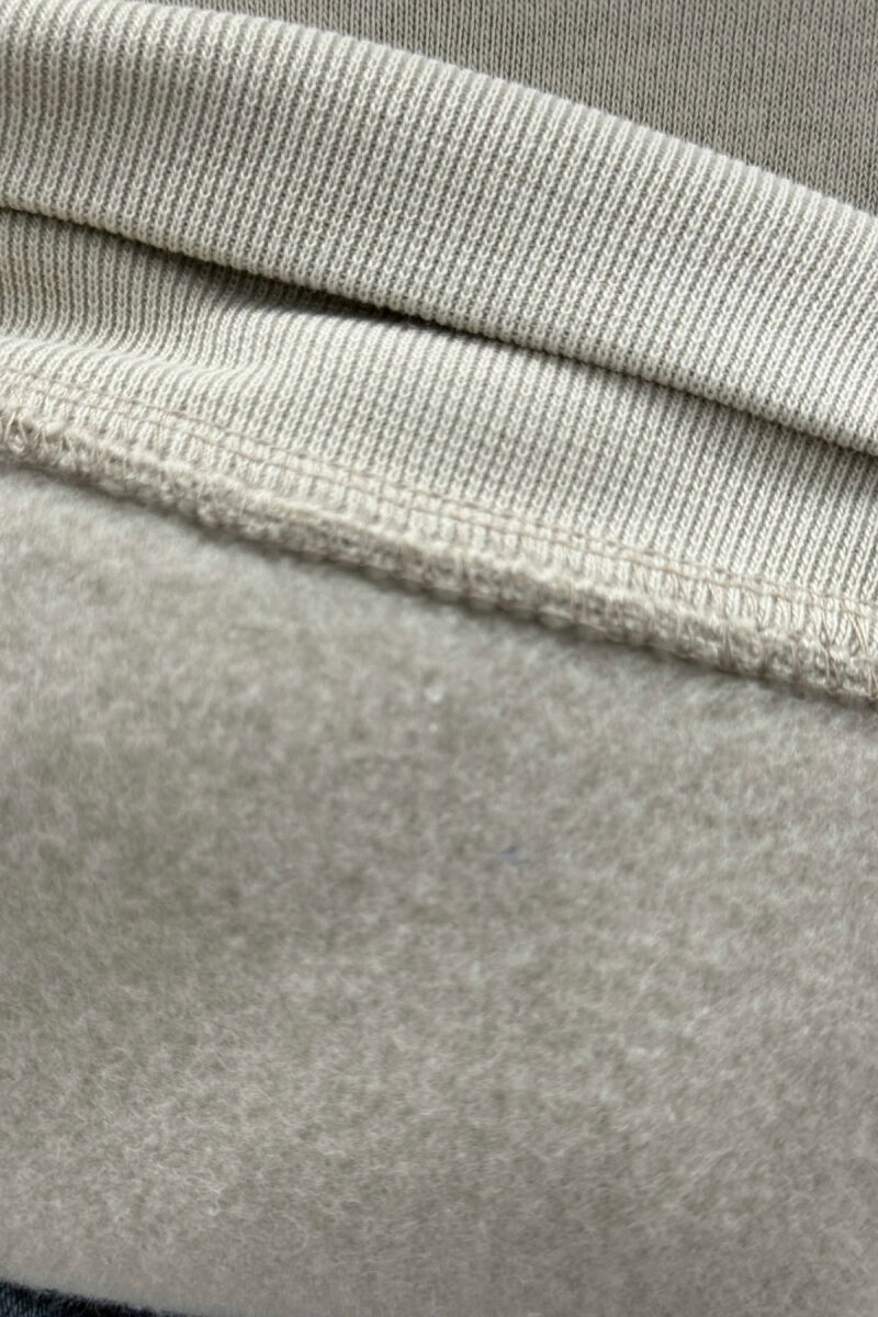 FLUFFY ONE COLOR BASKETBALL BACK DESIGN MEN HOODIE BEIGE/BEZHE - 4