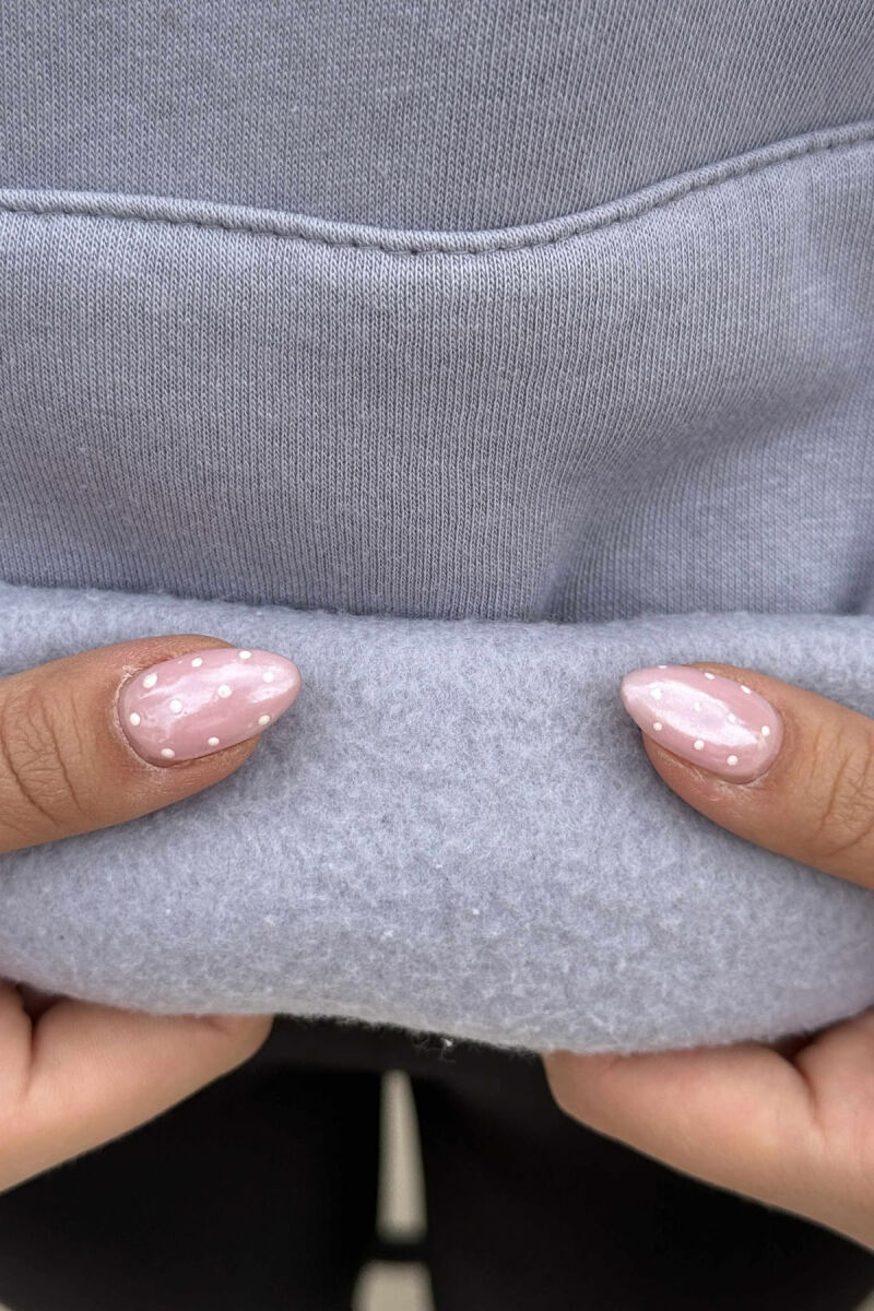 FLUFFY ONE COLOR FRONT LOGO WOMEN HOODIE LIGHT GREY/GZ - 5