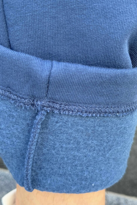 FLUFFY ONE COLOR SIMPLE MEN JOGGERS BLUE/BLU - 4