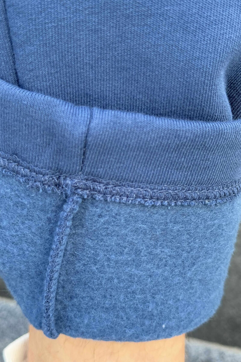 FLUFFY ONE COLOR SIMPLE MEN JOGGERS BLUE/BLU - 4