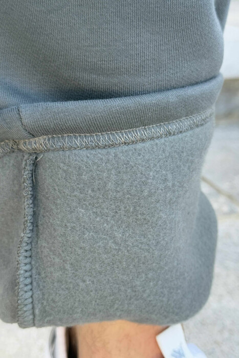 FLUFFY ONE COLOR SIMPLE MEN JOGGERS DARK GREY/GEE - 5