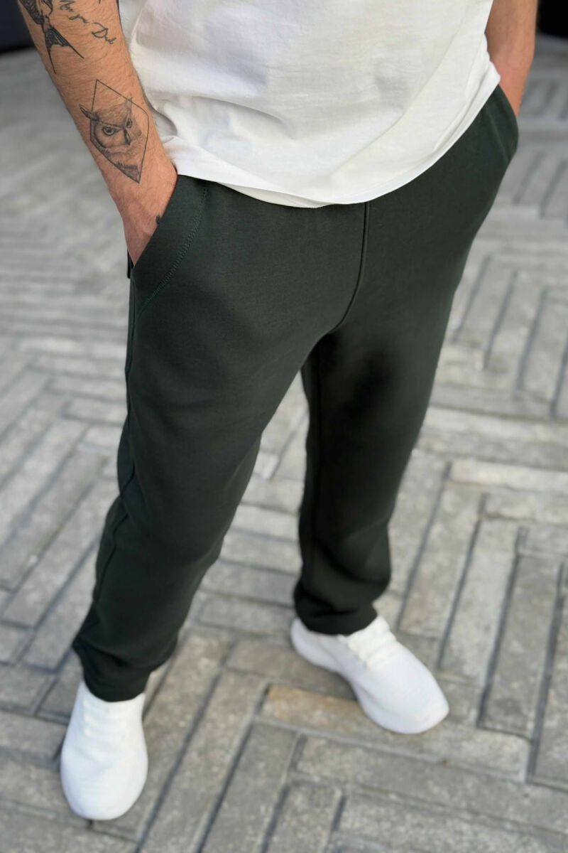 FLUFFY ONE COLOR SIMPLE MEN JOGGERS GREEN/JESHILE - 1