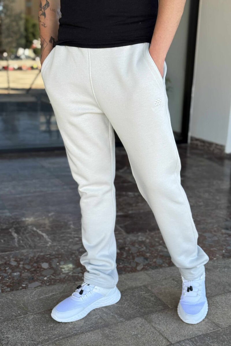 FLUFFY ONE COLOR SIMPLE MEN JOGGERS LIGHT GREY/GZ - 1