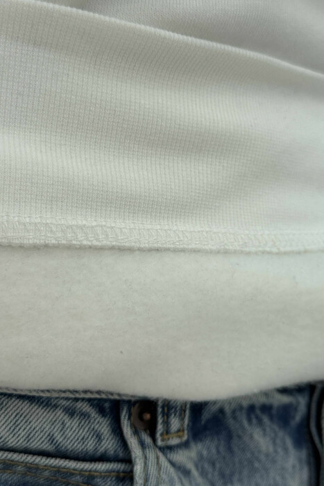 FLUFFY ROUND NECK MEN SWEATSHIRT WHITE-E BARDHE - 4