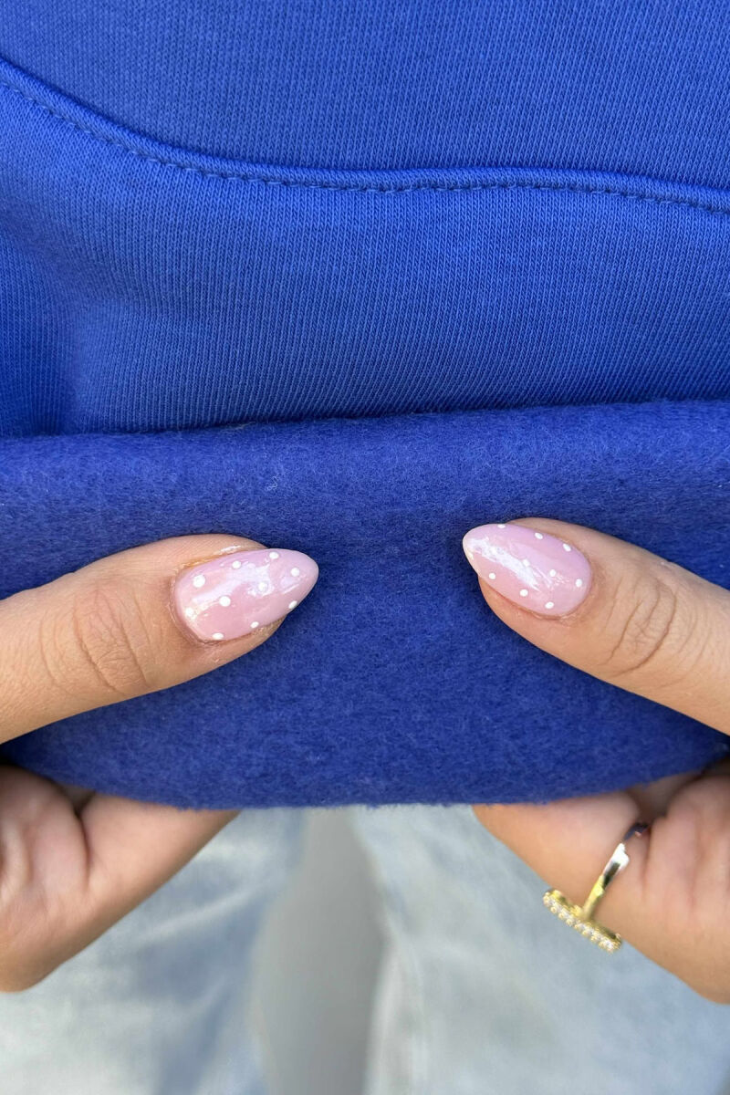 FLUFFY SIMPLE FRONT WRITTINGS ONE COLOR WOMEN HOODIE BLUE/BLU - 6