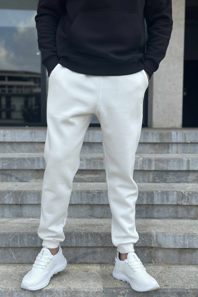 FLUFFY SIMPLE HOODIE+JOGGERS MEN SET BLACK-WHITE/ZEBA - 1