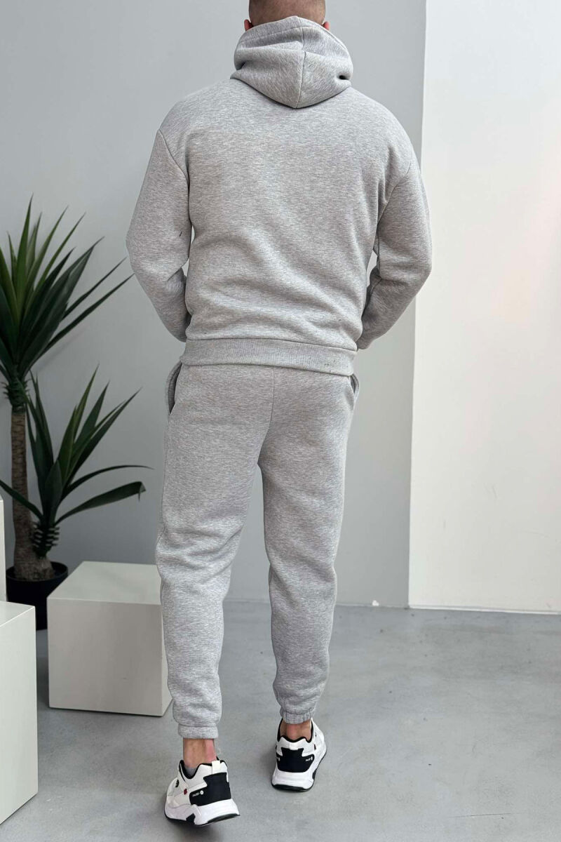 FLUFFY SIMPLE ONE COLOR HOODIE+JOGGER MEN SET LIGHT GREY/GZ - 3