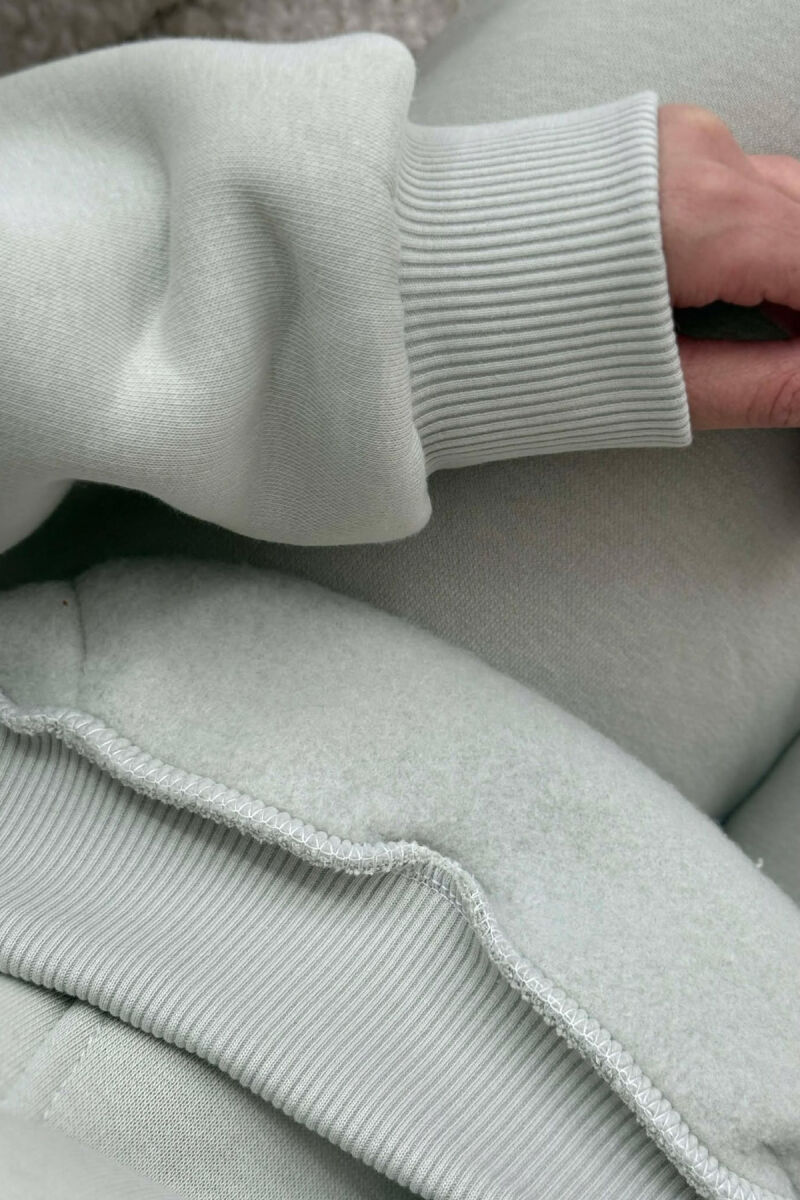 FLUFFY SIMPLE ONE COLOR HOODIE+JOGGERS WOMEN SET BRIGHT GREY/GRI E SHNDRITSHME - 4