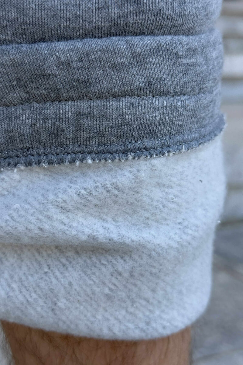 FLUFFY ZIPPER POCKETS ONE COLOR MEN JOGGERS GREY/GRI - 5