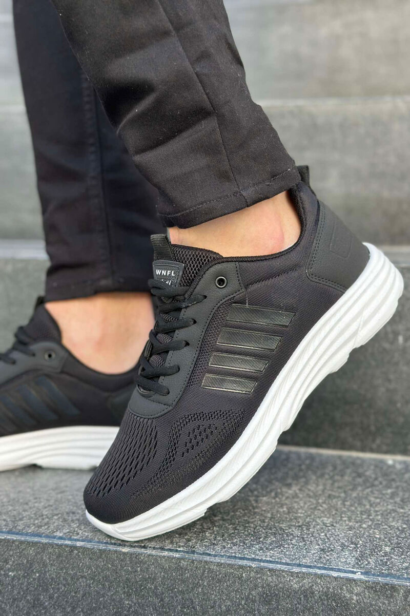 FOUR STRIPE DESIGN PLATFORM MEN SNEAKERS BLACK-BLACK-WHITE/ZZB - 2