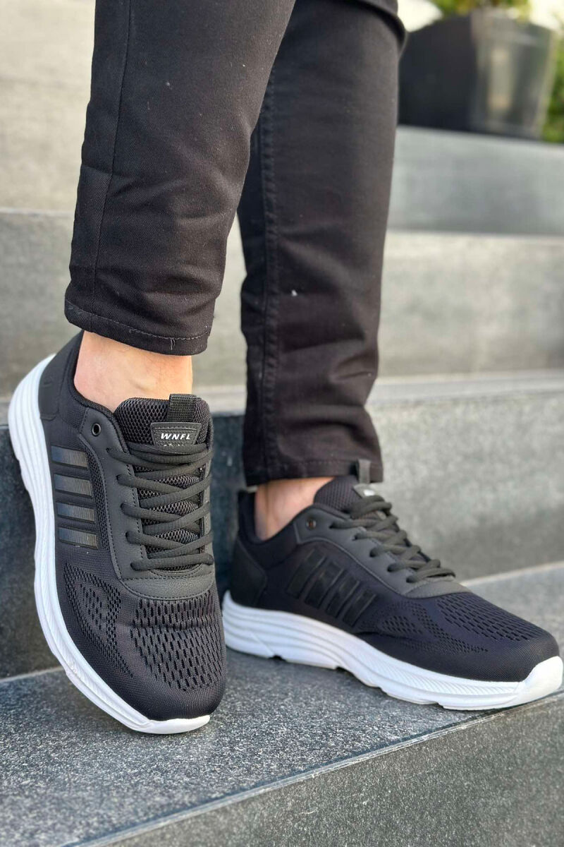 FOUR STRIPE DESIGN PLATFORM MEN SNEAKERS BLACK-BLACK-WHITE/ZZB - 3