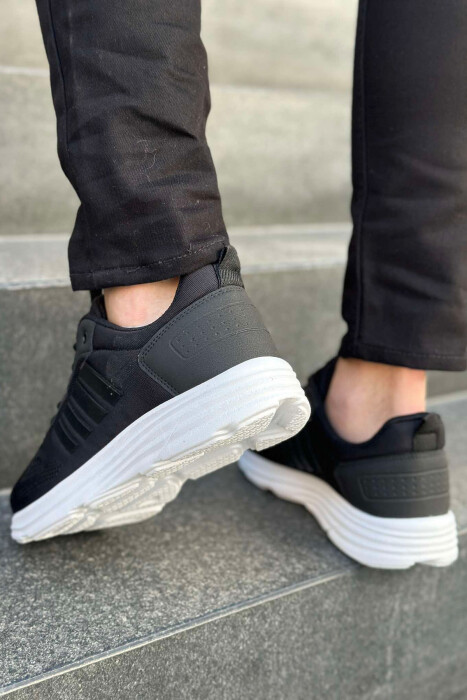 FOUR STRIPE DESIGN PLATFORM MEN SNEAKERS BLACK-BLACK-WHITE/ZZB - 4