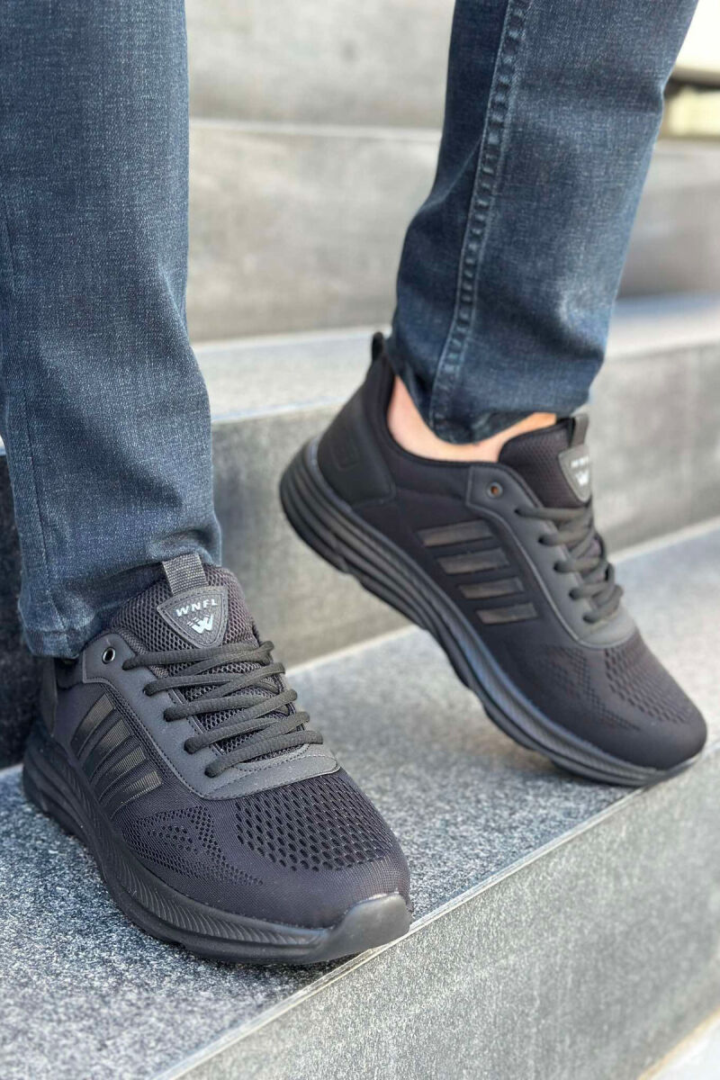 FOUR STRIPE DESIGN PLATFORM MEN SNEAKERS BLACK-BLACK/ZZ - 3