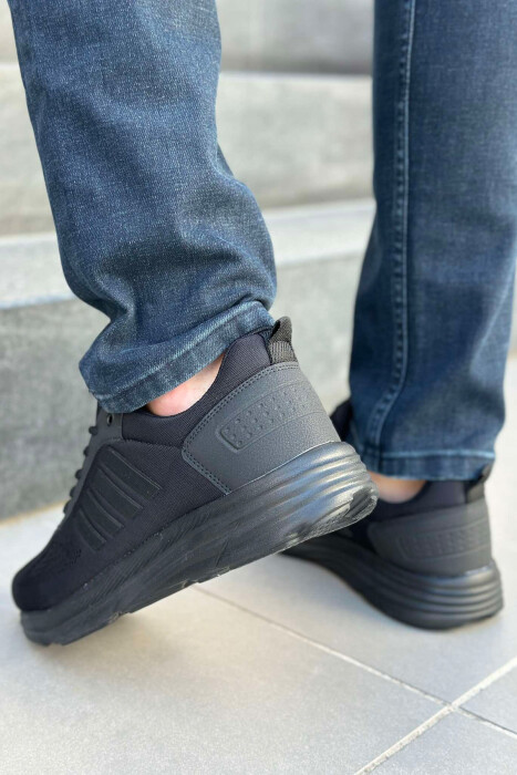 FOUR STRIPE DESIGN PLATFORM MEN SNEAKERS BLACK-BLACK/ZZ - 4