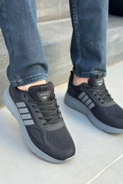 FOUR STRIPE DESIGN PLATFORM MEN SNEAKERS BLACK-GREY/ZEGR - 2