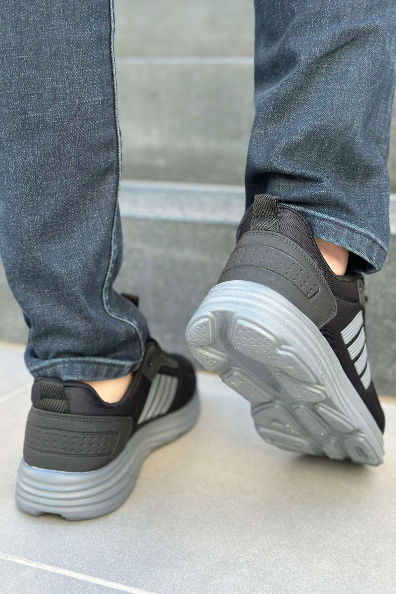 FOUR STRIPE DESIGN PLATFORM MEN SNEAKERS BLACK-GREY/ZEGR - 3