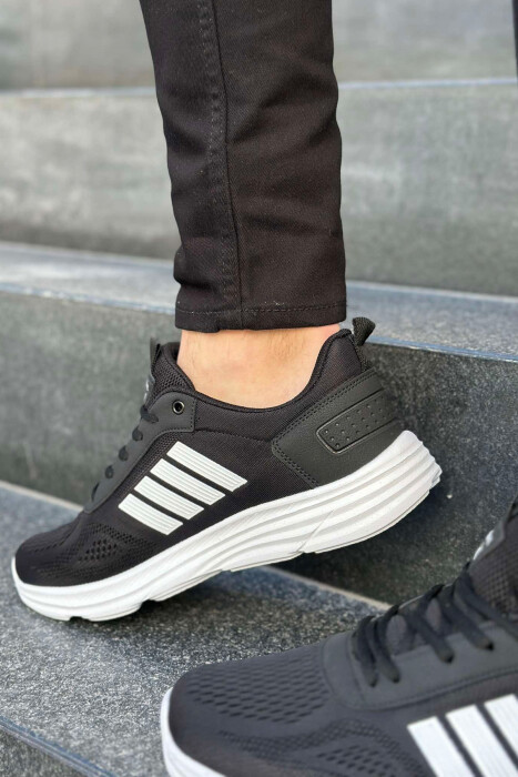 FOUR STRIPE DESIGN PLATFORM MEN SNEAKERS BLACK-WHITE/ZEBA - 2