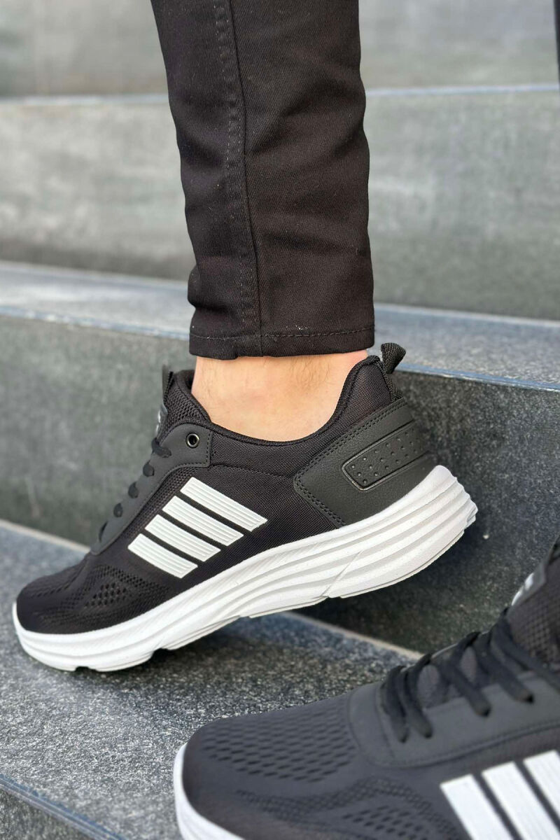 FOUR STRIPE DESIGN PLATFORM MEN SNEAKERS BLACK-WHITE/ZEBA - 2