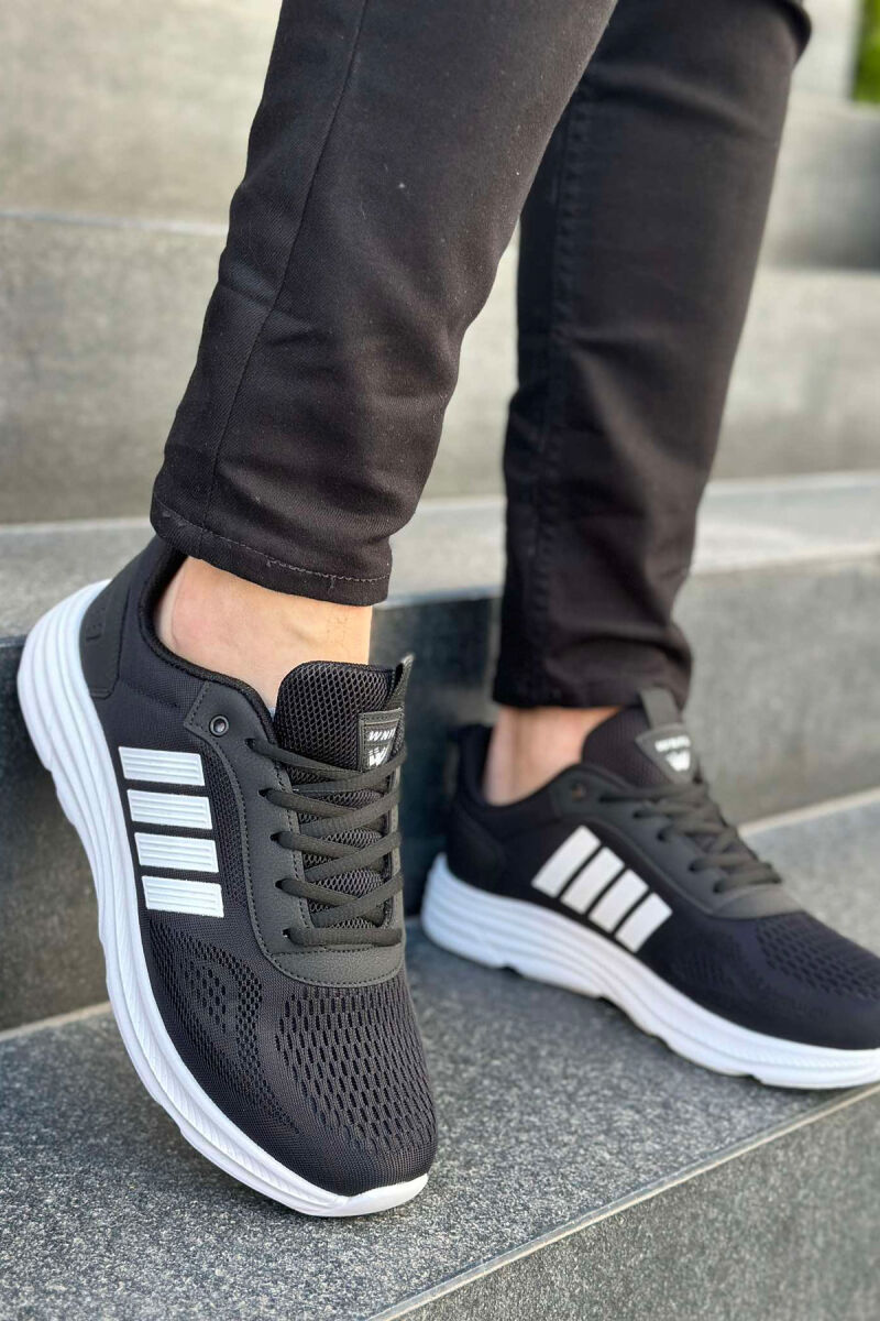 FOUR STRIPE DESIGN PLATFORM MEN SNEAKERS BLACK-WHITE/ZEBA - 3