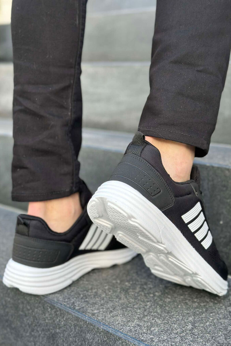 FOUR STRIPE DESIGN PLATFORM MEN SNEAKERS BLACK-WHITE/ZEBA - 4