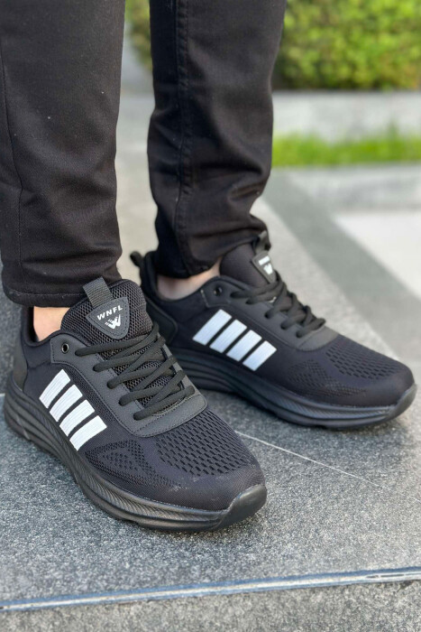 FOUR STRIPE DESIGN PLATFORM MEN SNEAKERS BLACK/ E ZEZE 