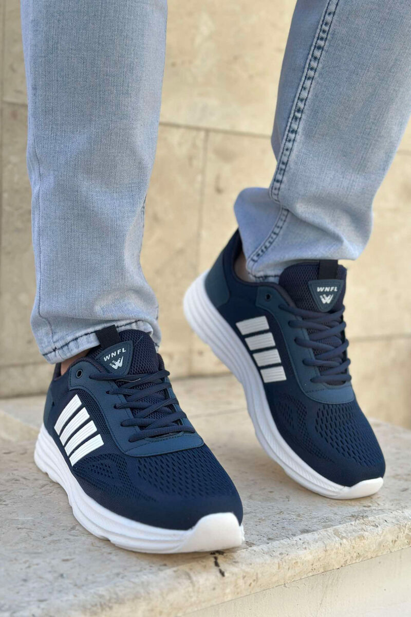 FOUR STRIPE DESIGN PLATFORM MEN SNEAKERS BLUE-WHITE/BLBA - 4