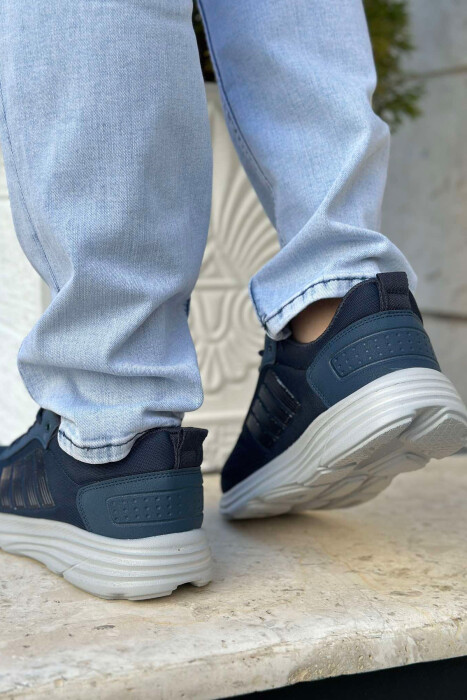FOUR STRIPE DESIGN PLATFORM MEN SNEAKERS BLUE+GREY/ BLU+GRI - 4