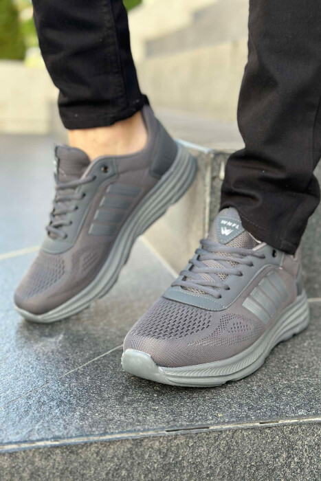 FOUR STRIPE DESIGN PLATFORM MEN SNEAKERS DARK GREY/GEE 