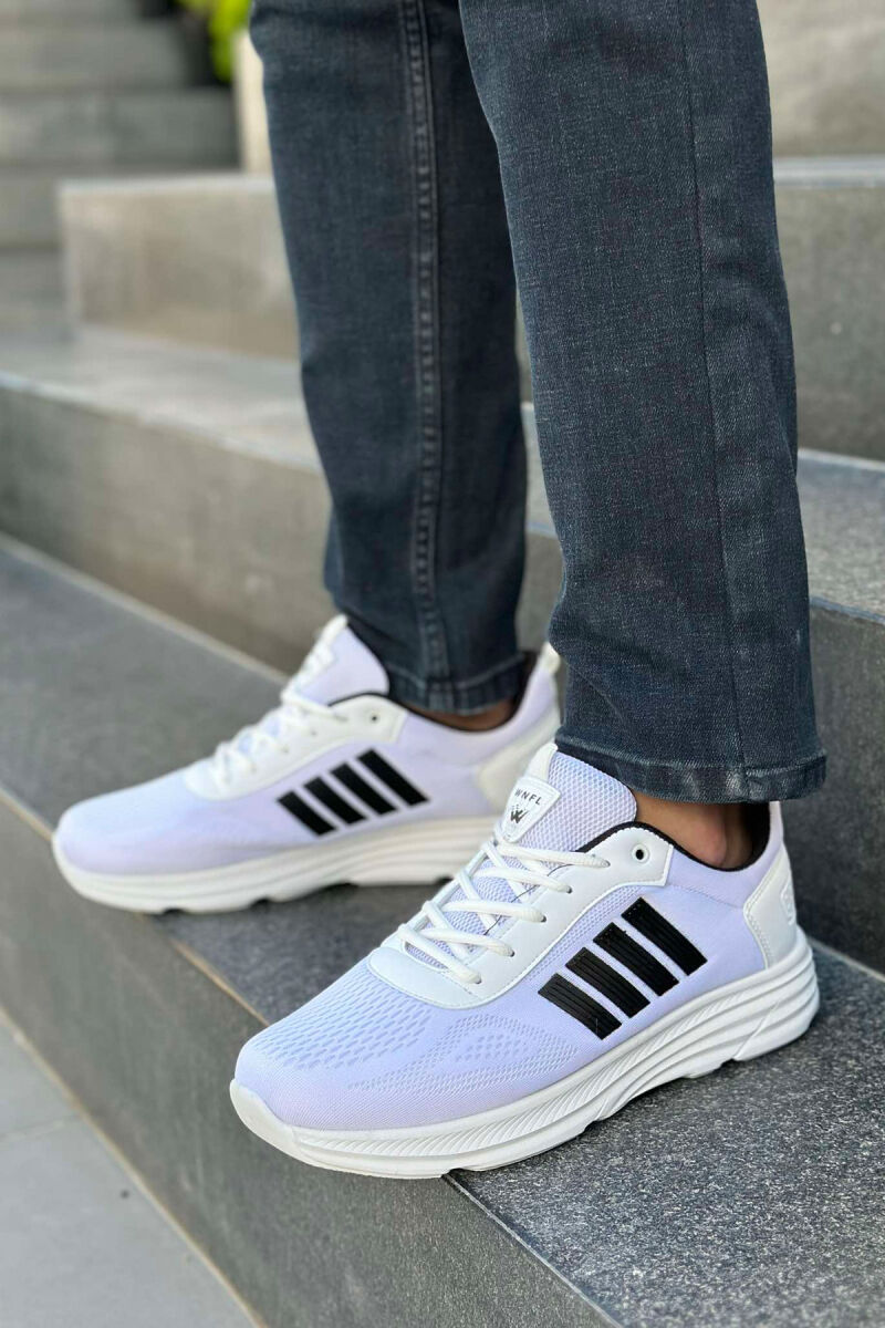 FOUR STRIPE DESIGN PLATFORM MEN SNEAKERS WHITE-BLACK/BAZE - 1