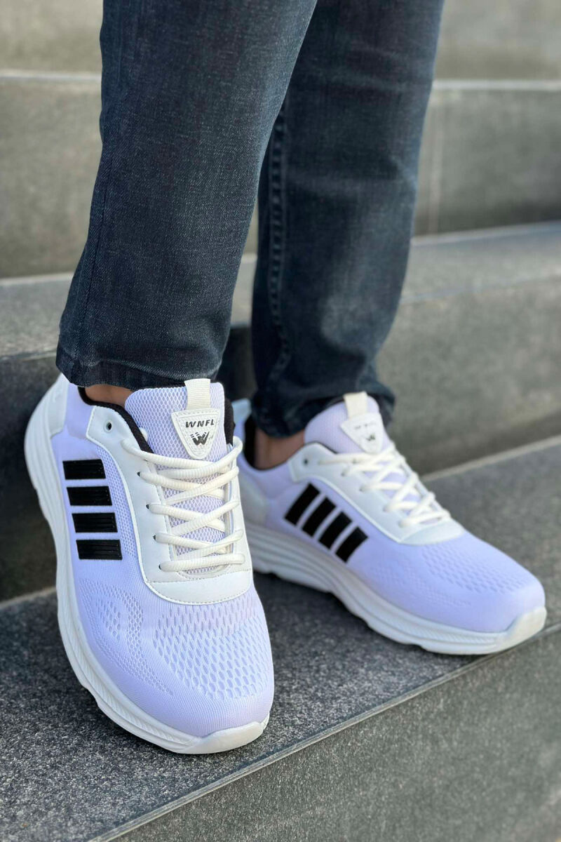 FOUR STRIPE DESIGN PLATFORM MEN SNEAKERS WHITE-BLACK/BAZE - 3