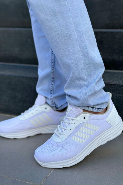 FOUR STRIPE DESIGN PLATFORM MEN SNEAKERS WHITE-E BARDHE - 4