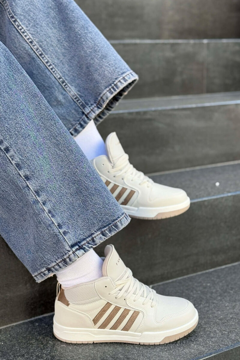FOUR STRIPES HIGH TOP WOMEN SNEAKERS BEIGE/BEZHE - 1