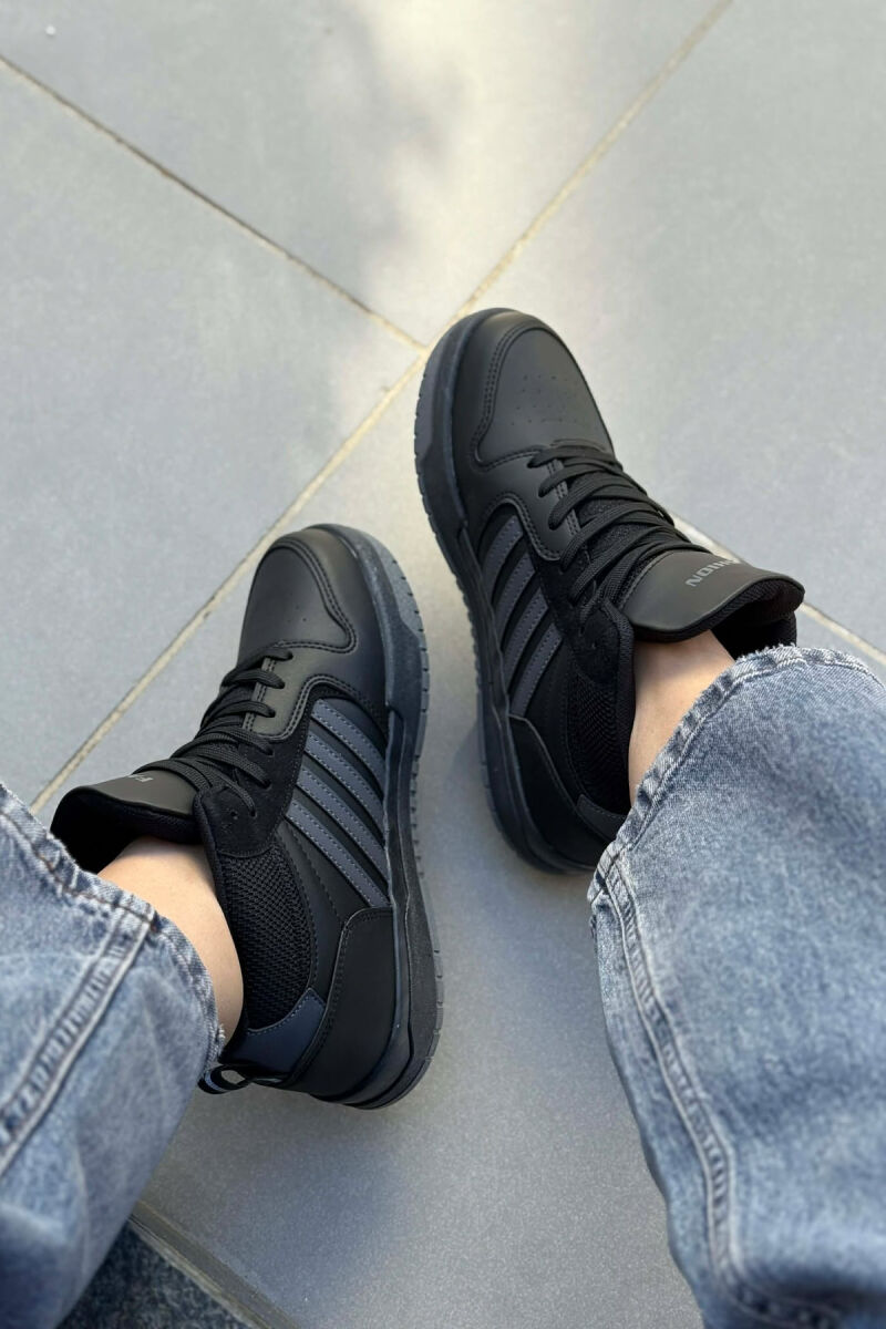 FOUR STRIPES HIGH TOP WOMEN SNEAKERS BLACK-GREY/ZEGR - 5