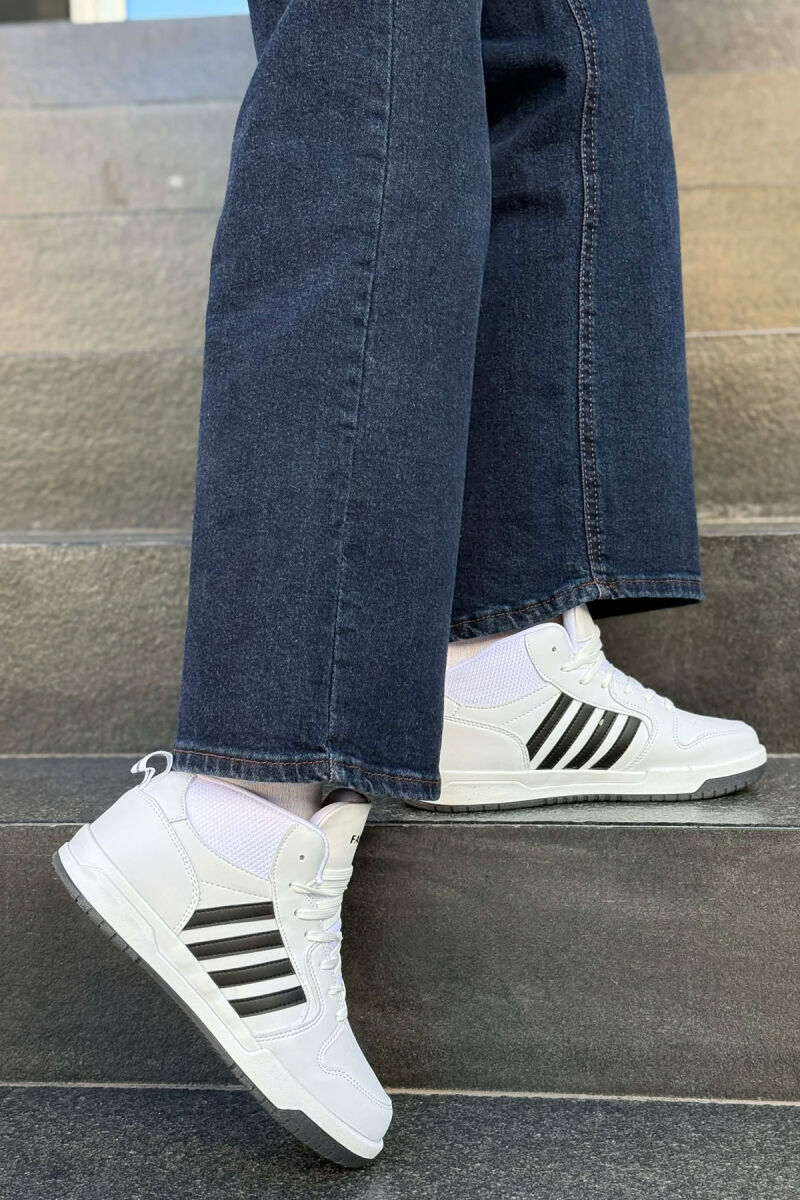 FOUR STRIPES HIGH TOP WOMEN SNEAKERS WHITE-BLACK/BAZE - 2