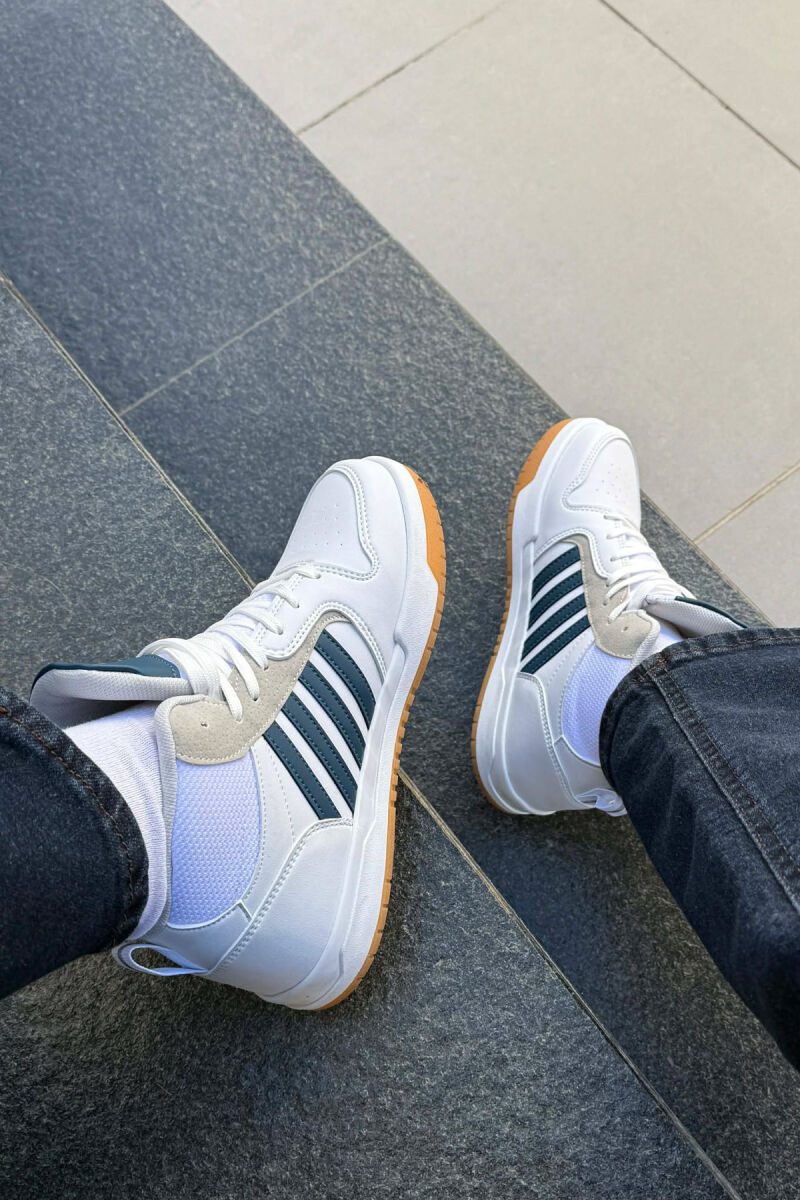 FOUR STRIPES HIGH TOP WOMEN SNEAKERS WHITE-BLUE/BABL - 2